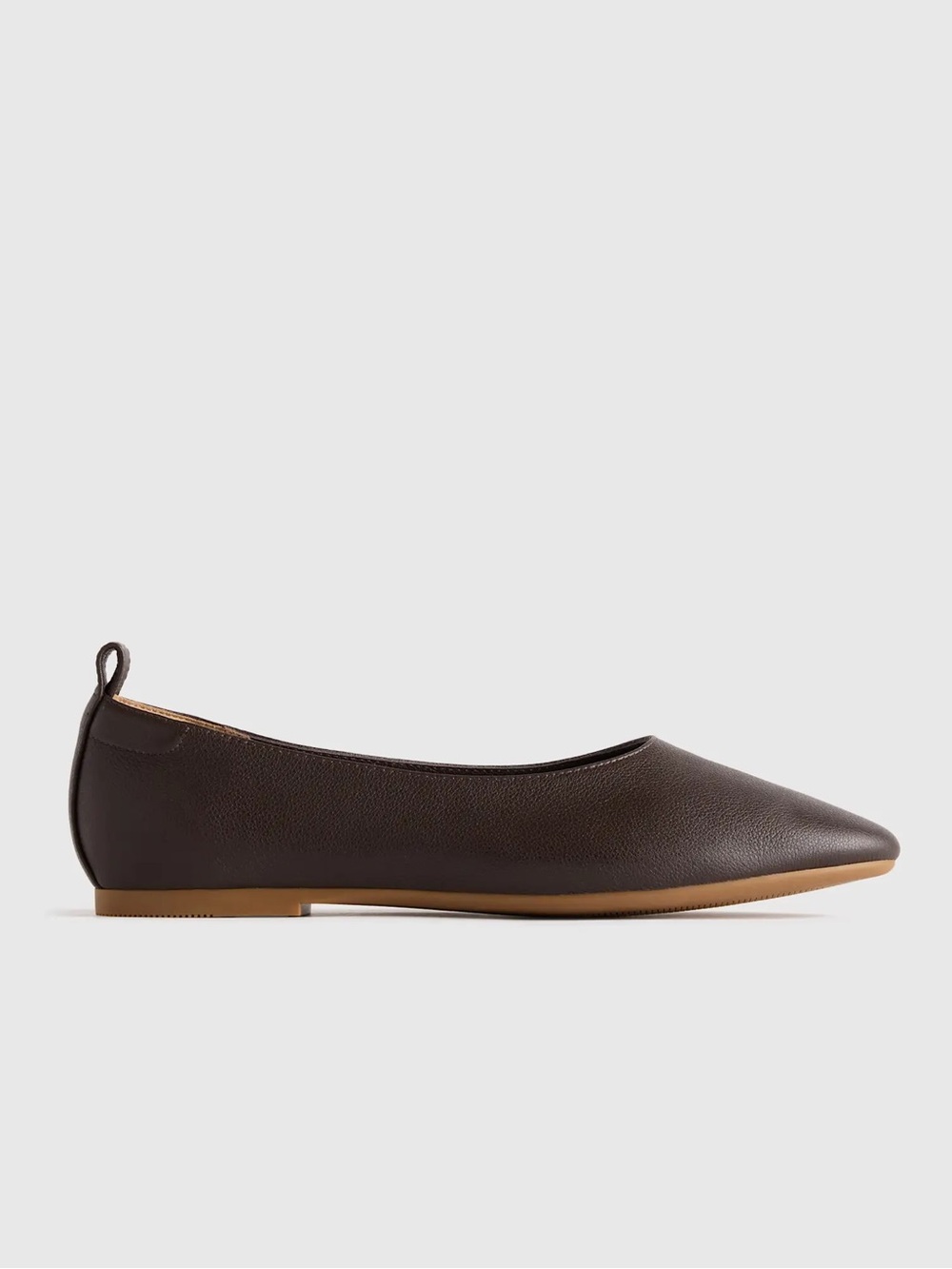 Quince Italian Leather Glove Ballet Flat in Coffee Bean Brown 10.5